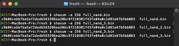 Comparing NAND Dump Hashes