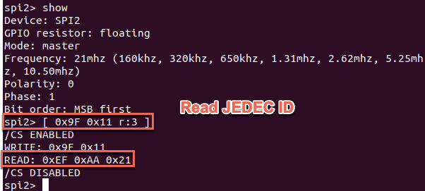 Reading the JEDEC ID