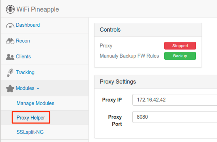 Proxy Helper in module list