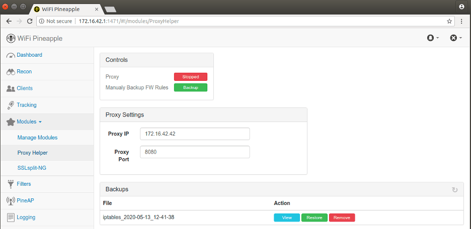 Proxy Helper module interface