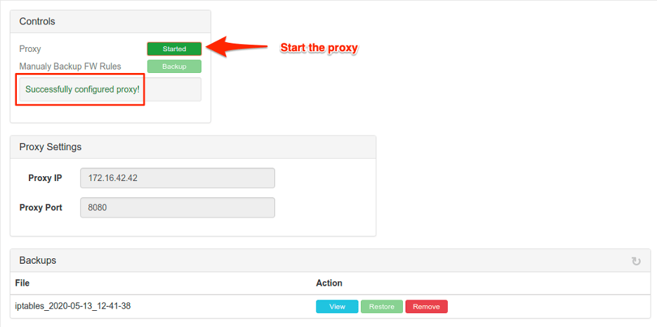 Proxy Helper started